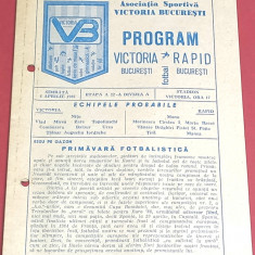 Program meci fotbal VICTORIA Bucuresti - RAPID Bucuresti (04.04.1987)