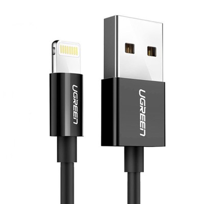 Ugreen - Data Cable (80823) - USB to Lightning MFi, 2.4A, 2m - Black foto