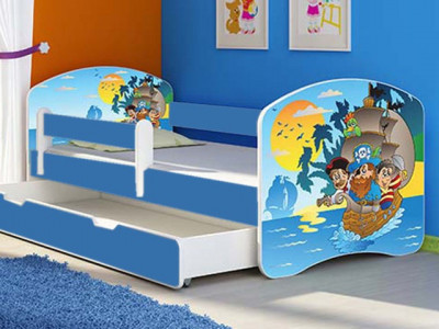 Patut Tineret MyKids Pirates cu Sertar si Saltea 160x80 foto