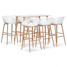 Set mobilier de bar, 7 piese, alb GartenMobel Dekor foto