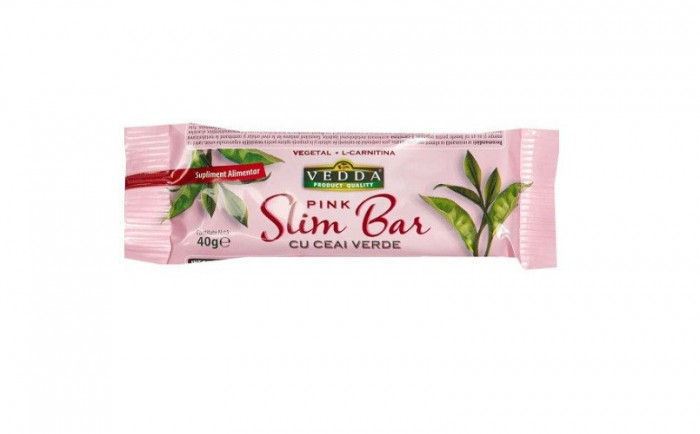 Bara Energetică Verde-Roz Slim cu Extract de Ceai Verde 40gr