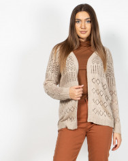 Cardigan tricotat cu model perforat 2125801023 foto