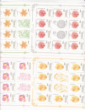 FLORI ,MINICOALA DE 10 TIMBRE,1998,NEUZAT,MNH,ROMANIA.