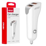 &Icirc;ncărcător auto 2x USB-A 2.1A AMIO-03874