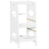 HOMCOM Turn de invatare Montessori pentru Copii, MDF, Alb | Aosom Romania