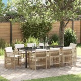 Cumpara ieftin Set de masă pentru grădină 9 pcs Bej Rattan poli