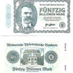 !!! GERMANIA = FANTASY NOTE = 50 BILLIONEN MARK , F. NIETZSCHE - 2019 - UNC