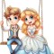 Sticker decorativ Printul si Princess, Albastru, 79 cm, 7921ST-1