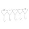 Cuier de perete Hearts, 38 x 14 cm, 5 agatatori, Alb