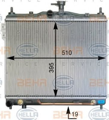 Radiator, racire motor HYUNDAI GETZ (TB) (2002 - 2010) HELLA 8MK 376 762-011