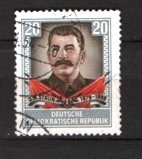 GERMANIA (DDR) 1954 &ndash; PERSONALITATI. STALIN, TIMBRU STAMPILAT, F123