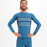 Bluză surf anti-UV 500 Stripy Albastru Bărbați, OLAIAN
