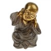 Figurină Decorativă de Masă, Model Călugăr, &Icirc;nălțime 16cm, Culoare Bronz Auriu și Maro, Ceramică, Oem