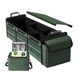 Organizator Auto pentru Portbagaj, Flippy, Model Pliabil, din Panza, cu Geanta Termoizolanta Detasabila, 3 Compartimente, Curele Ajustabile, 90 x 35 x