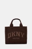 Dkny geantă din catifea HADLEE culoarea maro, R53ADC80