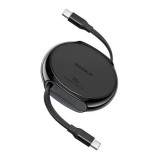 CABLU alimentare si date Baseus Free2Draw Mini, Fast Charging Data Cable pt. smartphone, retractabil, USB Type-C la USB Type-C 100W, 1m, negru &quot;P10368
