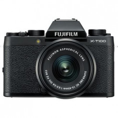 Aparate foto Mirrorless FUJIFILM X-T100 cu Obiectiv 15-45mm, Negru foto