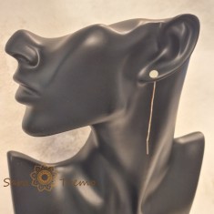 Cercei Linear , placati aur 18K, 6 cm, Brazilia