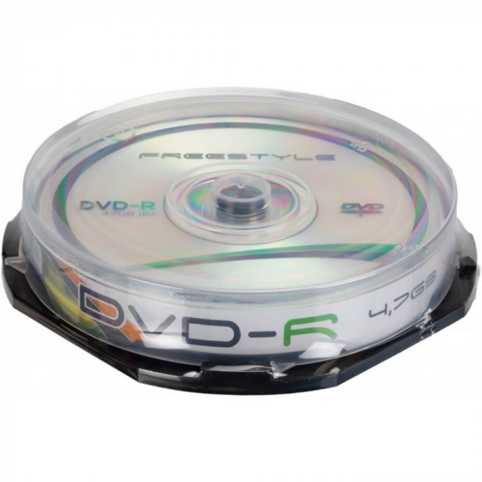 Set 10 DVD-R OMEGA Freestyle, 4.7 GB, Viteza 16X, DVD, Set DVD, Set 10 DVD, Set DVD-uri, DVD-uri pentru Muzica, DVD-uri pentru Jocuri, DVD-uri pentru