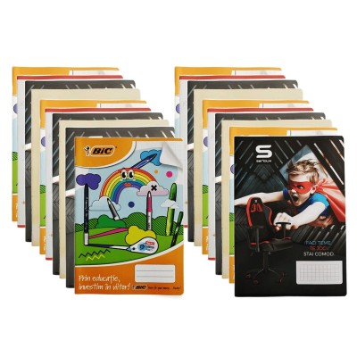 Set Caiet Studentesc A4, 48 file, 10 matematica, 10 dictando, coperta policromie, 20buc foto