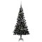 Brad Craciun pre-iluminat cu set globuri, negru, 150 cm, PVC