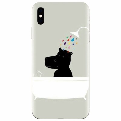 Husa silicon pentru Apple Iphone XS Max, Hippo Bath foto