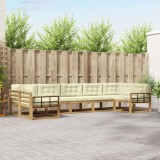 vidaXL Set de canapele de exterior cu pernă 7 pcs Alb și crem 3386979