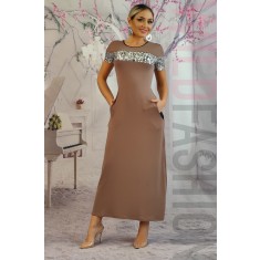 Y617-8 Rochie casual din material lejer cu buzunare laterale