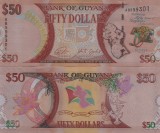 Guyana 50 Dolari 2016 Comemorativa UNC, Bancnota Straina