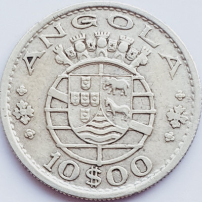 669 Angola 10 escudos 1955 km 73 argint foto