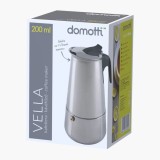 Cafetiera inox, Domotti Vella, 4 portii, Resigilat, Grad A