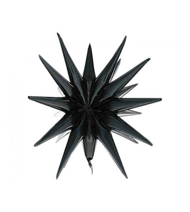 Balon din folie Stea 3D negru mat, 50 x 46 cm