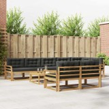 vidaXL Set de canapele de exterior 9 pcs Alb și antracit 3386656