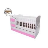 Patut transformabil VESSANTI Touring - Alb cu Roz