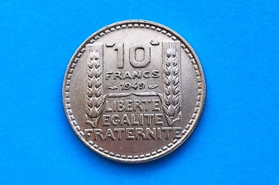 10 Francs 1949 Franta-Calitate-in realitate arata bine! foto