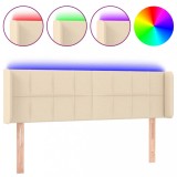 Cumpara ieftin Tablie de pat cu LED, crem, 147x16x78/88 cm material textil