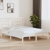 VidaXL Cadru de pat, alb, 140x200 cm, lemn masiv de pin