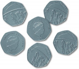 Set de monede de jucarie (50 penny) PlayLearn Toys, Learning Resources