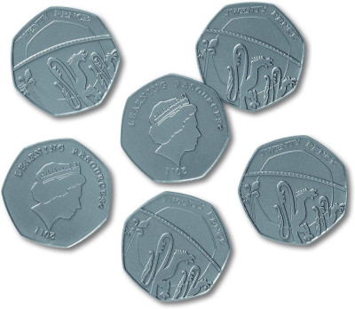 Set de monede de jucarie (50 penny) foto