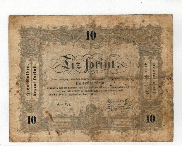 Ungaria 1848 - 10 forint, circulata