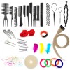 Set Profesional Coafura Coc: Burete, Piepteni, Agrafe, Accesorii Par - Enzo - 77 Piese