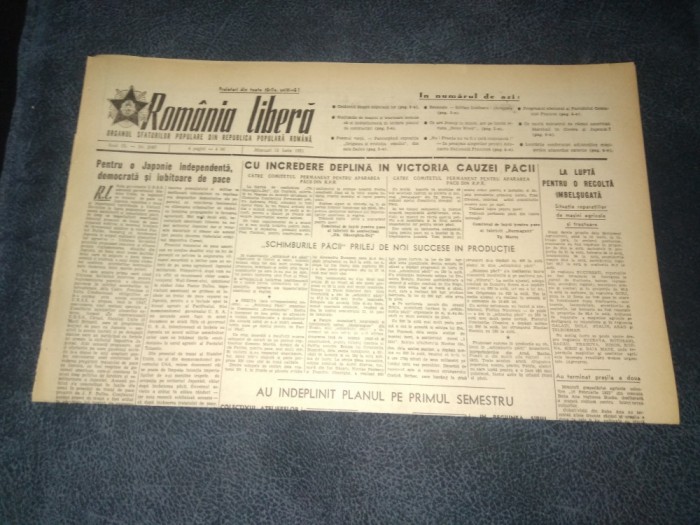 ZIARUL ROMANIA LIBERA 13 IUNIE 1951