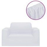 Husa elastica pentru canapea, poliester jersey, alb