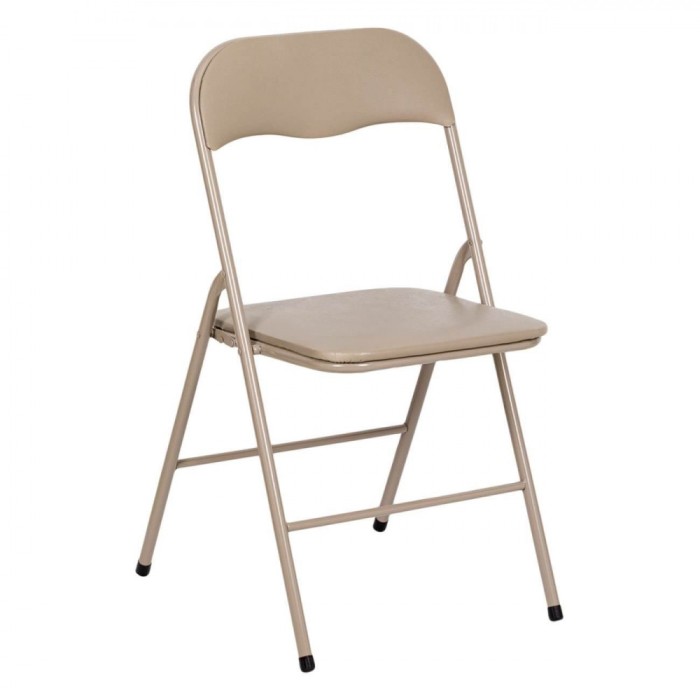 Scaun Pliabil Metalic, Taupe, 47x43.5x80cm, Greutate Maximă 100kg