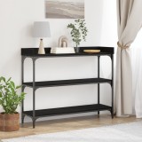 vidaXL Masă consolă, stejar negru, 100x30x80 cm, lemn prelucrat &amp; oțel