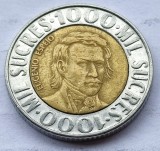 392. Moneda Ecuador 1000 sucres 1996 (State Reform)