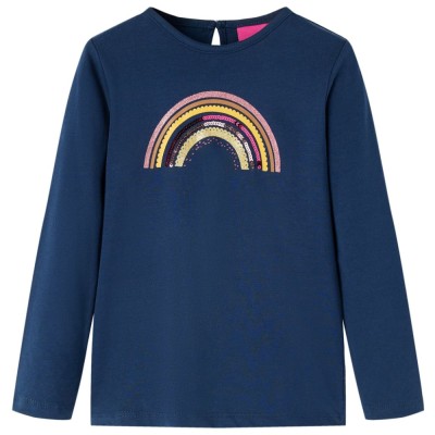 Tricou pentru copii cu m&amp;acirc;neci lungi, bleumarin, 140 foto
