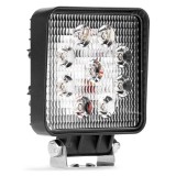 Lampa lucru LED 27W 6000K, Spot lumina, 12V-60V, IP67, aluminiu, omologare E9, 106 x 106 x 32 mm