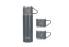 Termos Inox 500ml Zilan ZLN0745, 3 Capace Cana, Izolare Termica 18-24h, Gri