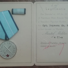 M1 DB - Decoratie cu brevet - Medalia Meritul militar - clasa II-a - RPR